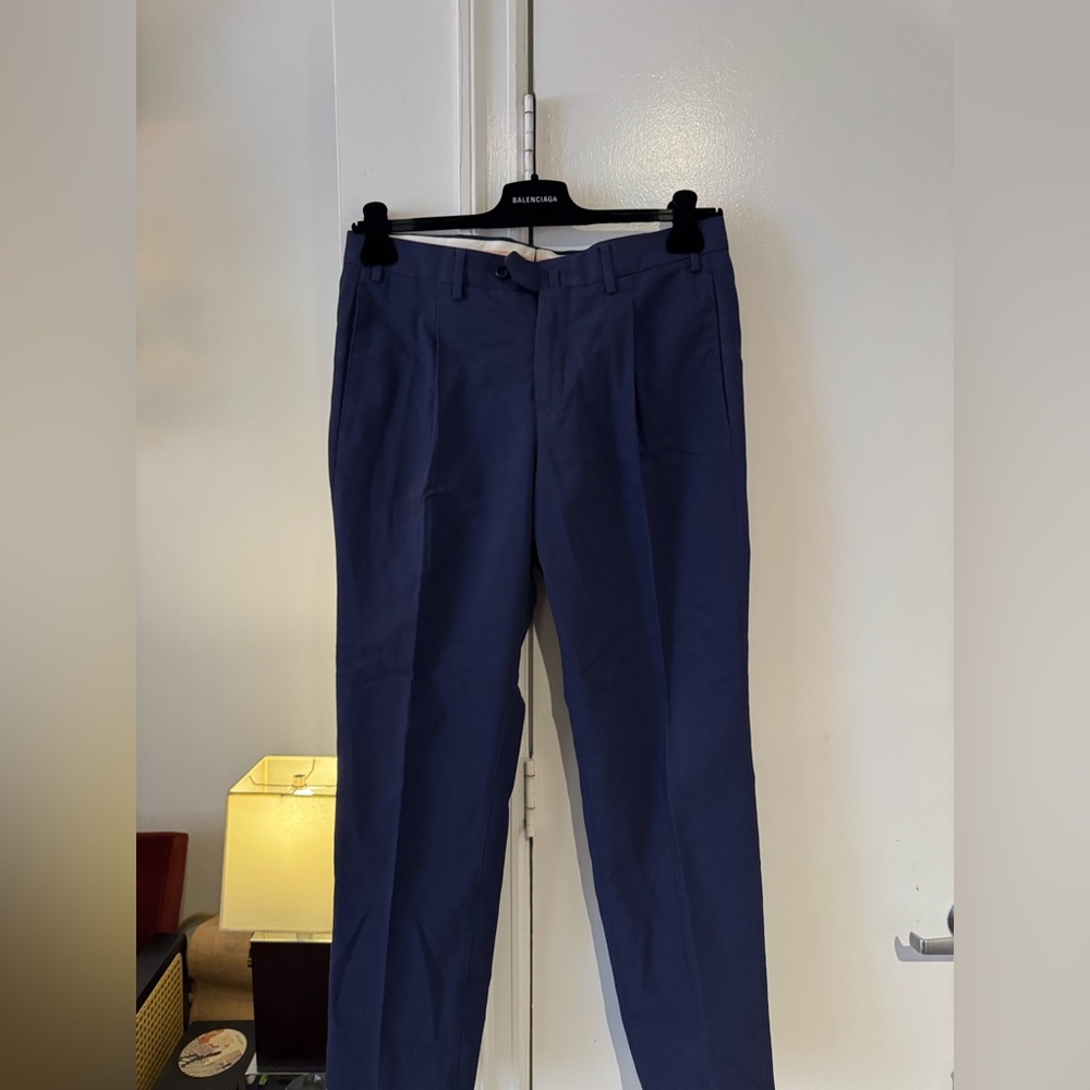 Loro Piana Blue Dress Pants Classic Straight-Leg